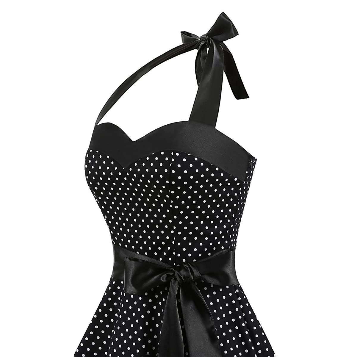 Long Retro Polka Dress For Ladies Lace Up A-line Bow Off Shoulder Party Dresses